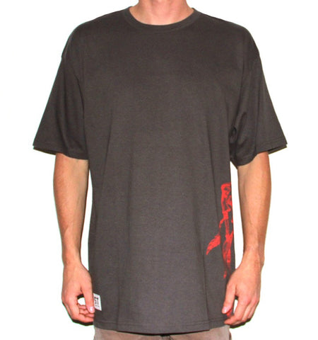 DC Large Tee - Charcoal/Red